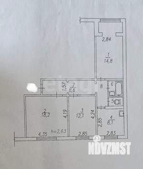 3-к квартира, вторичка, 69м2, 9/10 этаж