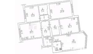 4-к квартира, вторичка, 132м2, 4/12 этаж