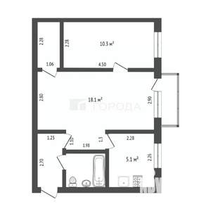 2-к квартира, вторичка, 42м2, 4/5 этаж