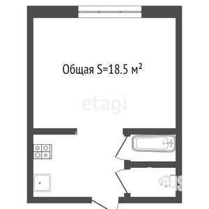 Студия квартира, вторичка, 19м2, 4/5 этаж