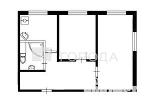 2-к квартира, вторичка, 42м2, 1/5 этаж