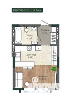 1-к квартира, вторичка, 29м2, 10/12 этаж