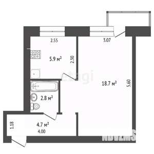 1-к квартира, вторичка, 32м2, 5/5 этаж