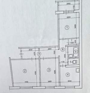 3-к квартира, вторичка, 67м2, 7/9 этаж