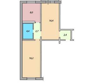 2-к квартира, вторичка, 50м2, 3/9 этаж