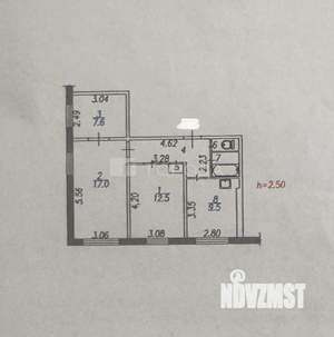 3-к квартира, вторичка, 58м2, 1/9 этаж