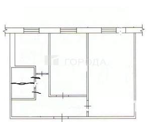 2-к квартира, вторичка, 44м2, 1/5 этаж