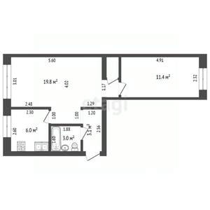 2-к квартира, вторичка, 45м2, 4/5 этаж
