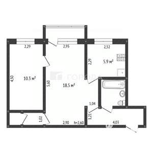 2-к квартира, вторичка, 46м2, 5/5 этаж
