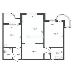 2-к квартира, вторичка, 91м2, 14/16 этаж