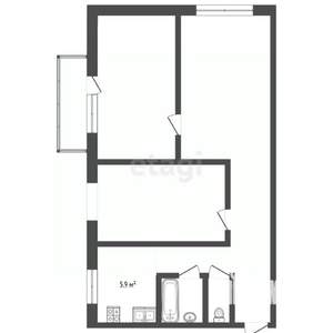 3-к квартира, вторичка, 53м2, 3/5 этаж