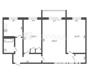 3-к квартира, вторичка, 57м2, 4/5 этаж