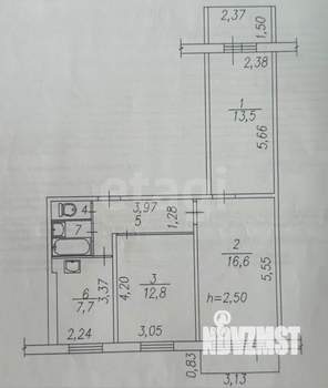 3-к квартира, вторичка, 60м2, 5/9 этаж