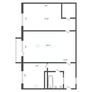 2-к квартира, вторичка, 45м2, 5/5 этаж