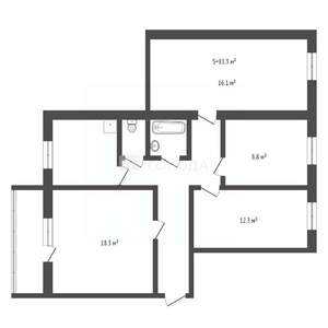 4-к квартира, вторичка, 81м2, 6/9 этаж