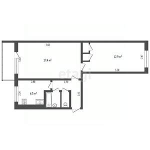 2-к квартира, вторичка, 44м2, 3/5 этаж