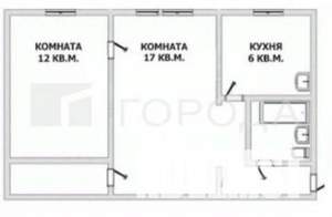2-к квартира, вторичка, 46м2, 1/5 этаж