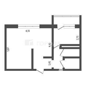 1-к квартира, вторичка, 43м2, 9/9 этаж