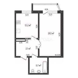 1-к квартира, вторичка, 44м2, 9/18 этаж