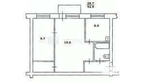 2-к квартира, вторичка, 45м2, 4/5 этаж