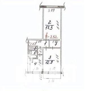 2-к квартира, вторичка, 48м2, 5/5 этаж