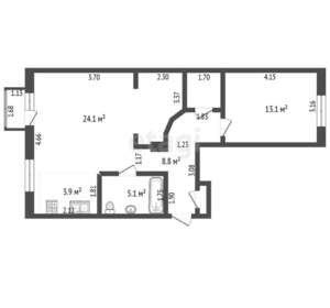 2-к квартира, вторичка, 58м2, 2/4 этаж