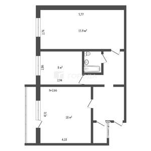 2-к квартира, вторичка, 54м2, 9/9 этаж