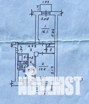 2-к квартира, вторичка, 60м2, 4/5 этаж