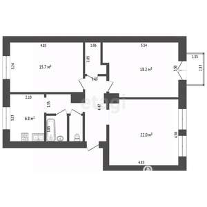 3-к квартира, вторичка, 80м2, 3/3 этаж