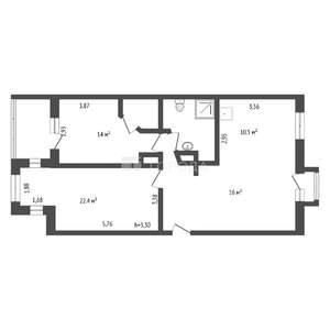 3-к квартира, вторичка, 84м2, 2/5 этаж