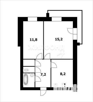 2-к квартира, вторичка, 47м2, 2/14 этаж