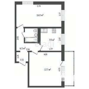 2-к квартира, вторичка, 51м2, 8/10 этаж
