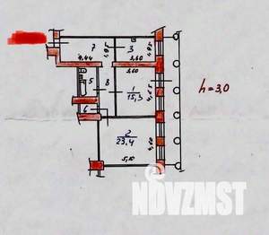 2-к квартира, вторичка, 66м2, 6/6 этаж