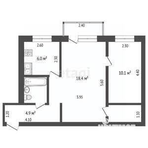 2-к квартира, вторичка, 46м2, 2/5 этаж