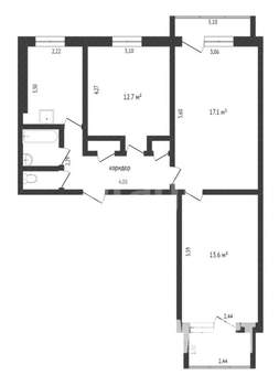 3-к квартира, вторичка, 61м2, 7/9 этаж