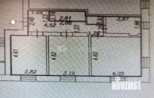 3-к квартира, вторичка, 66м2, 1/3 этаж