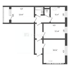 3-к квартира, вторичка, 66м2, 8/9 этаж