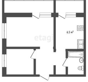 2-к квартира, вторичка, 46м2, 8/12 этаж