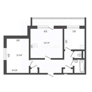 2-к квартира, вторичка, 54м2, 5/9 этаж