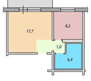1-к квартира, вторичка, 33м2, 5/1 этаж