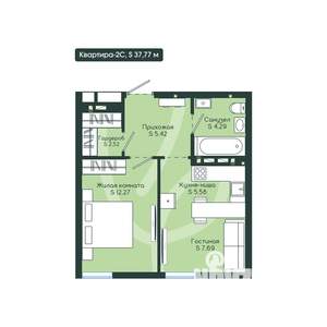 2-к квартира, вторичка, 38м2, 11/12 этаж