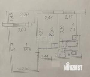 2-к квартира, вторичка, 43м2, 3/9 этаж