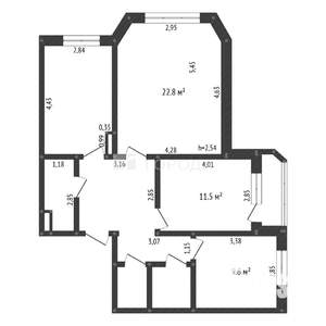 3-к квартира, вторичка, 77м2, 8/17 этаж