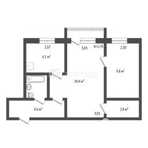 2-к квартира, вторичка, 45м2, 4/4 этаж