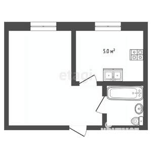 1-к квартира, вторичка, 30м2, 5/5 этаж