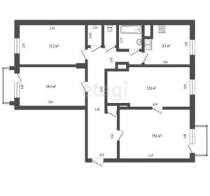 4-к квартира, вторичка, 102м2, 4/7 этаж