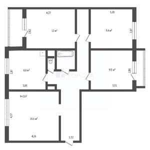 4-к квартира, вторичка, 78м2, 6/9 этаж