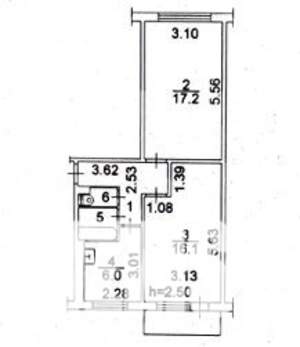 2-к квартира, вторичка, 48м2, 2/5 этаж