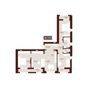 4-к квартира, строящийся дом, 93м2, 8/9 этаж