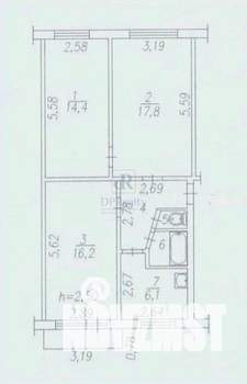 3-к квартира, вторичка, 63м2, 2/5 этаж
